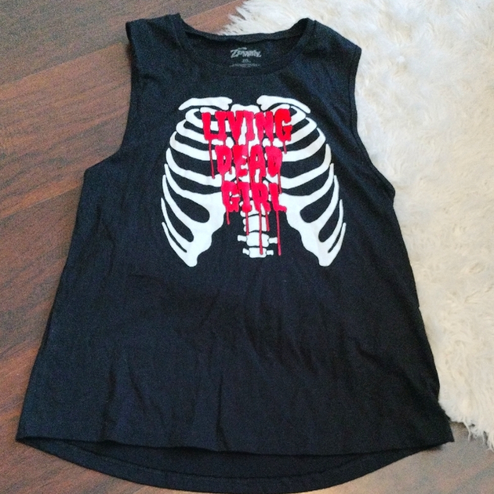 Black Sleeveless 'Living Dead Girl' Top Rob Zombie